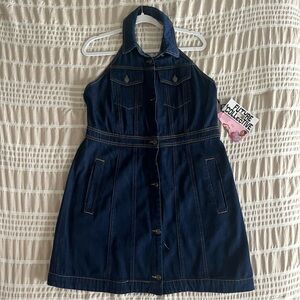 NWT retro/vtg inspired future collective halter denim dress